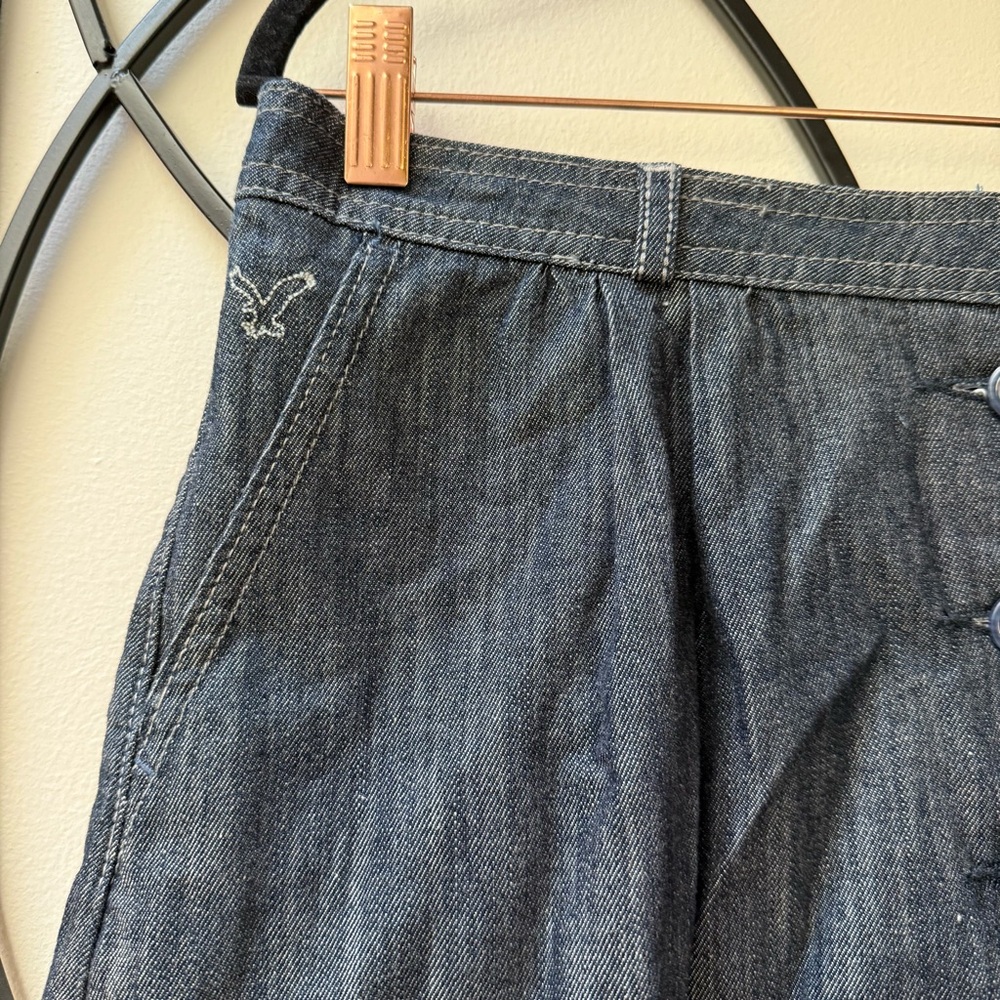 American Eagle Dark Denim Button-Front Skirt - image 4